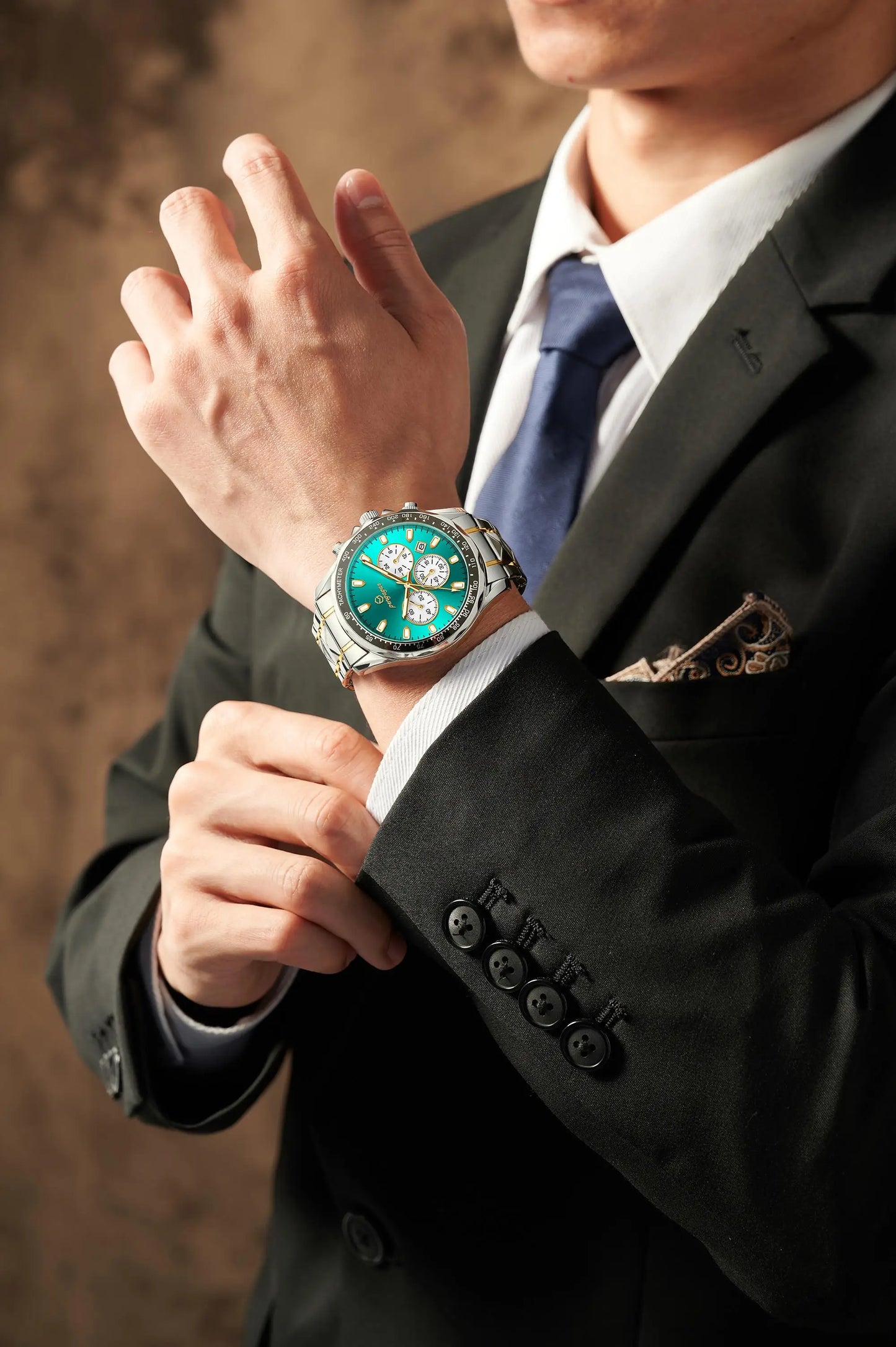 POEDAGAR Luxury Gold Watches Men Business Waterproof Luminous  Fashion Stainless Steel Date Week Band Male's Quartz Watch Reloj