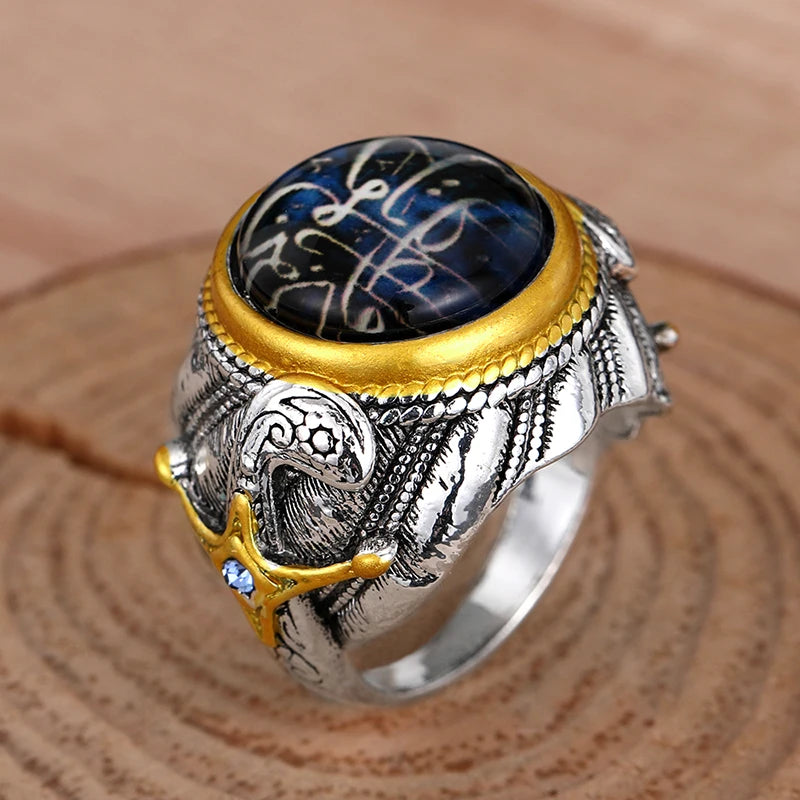 CAOSHI Vintage Male/Female Finger Ring Hyperbole Design Two Tone Carve Pattern Punk Rings Unisex Women/Men Jewelry Drop Shipping