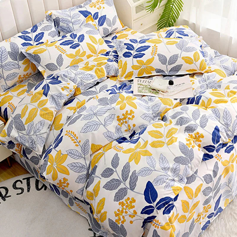 Single Pastoral Style Printed Comforter Cover 1 Pcs Skin Friendly Washed Cotton Quilt Cover Queen King Bedding for Four Seasons