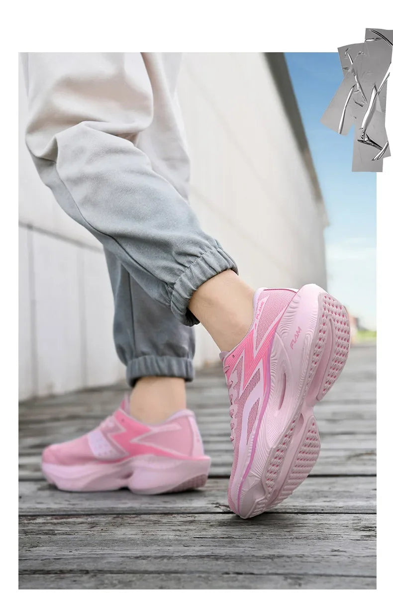 Marathon Air Cushion Carbon Plate Sports Running Shoes Men Breathable Lightweight Women's Comfortable Athletic Nonskid Sneakers