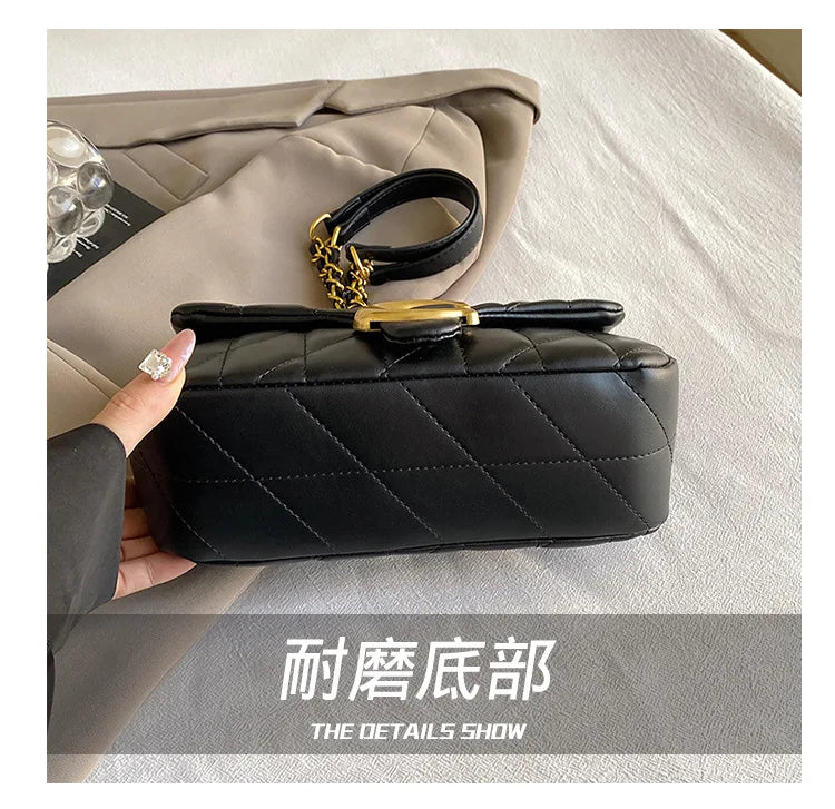 Luxury Fashion Women's Chain Handbag PU Leather Girls Shoulder Messenger Bag Brand lightweight Commuting Bag Tassel Square Bag