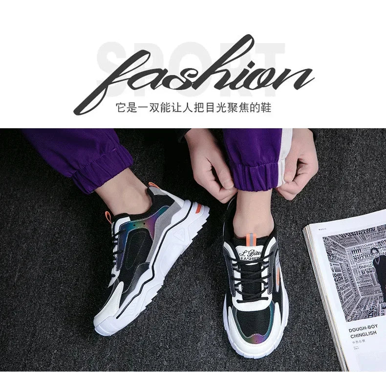 designer shoes men New Style Summer Breathable Wild Mesh Sports Casual Youth Increase Old Fashion Men's Shoes  sneakers