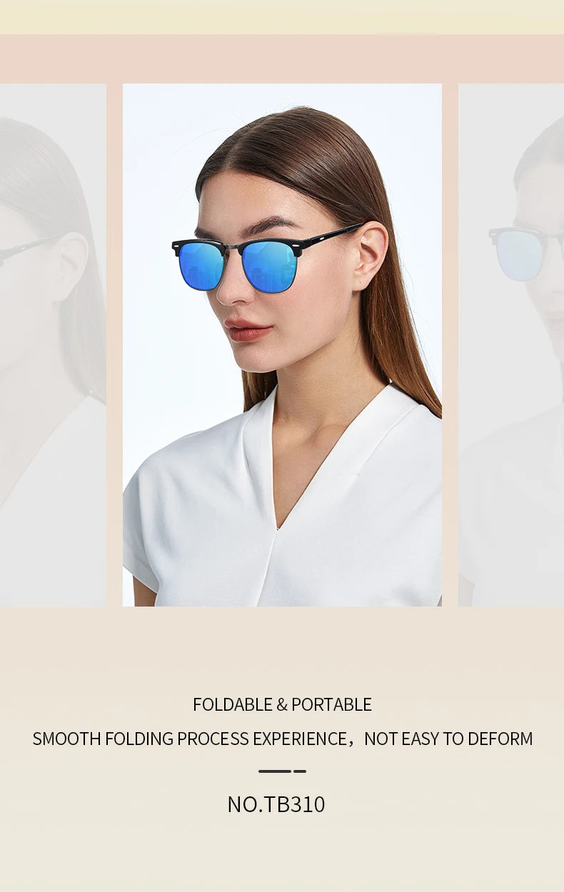 Folding HD Polarized Men Women Sunglasses Designer Club Brand Folded Driving Sun Glasses Blinded DroppShipping Master Shades