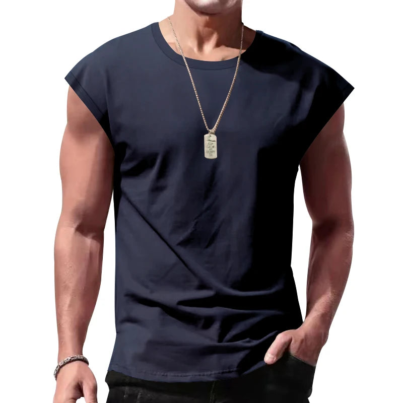 Men's Wear New Sleeveless T-shirt Men's Summer Leisure Sports Loose fitting Men's Short  vest sir