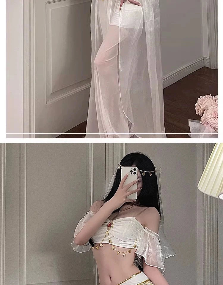 Festival Arabian Princess Costumes Indian Dance Embroider Bollywood Jasmine Costume Party Cosplay Jasmine Princess Fancy Outfit