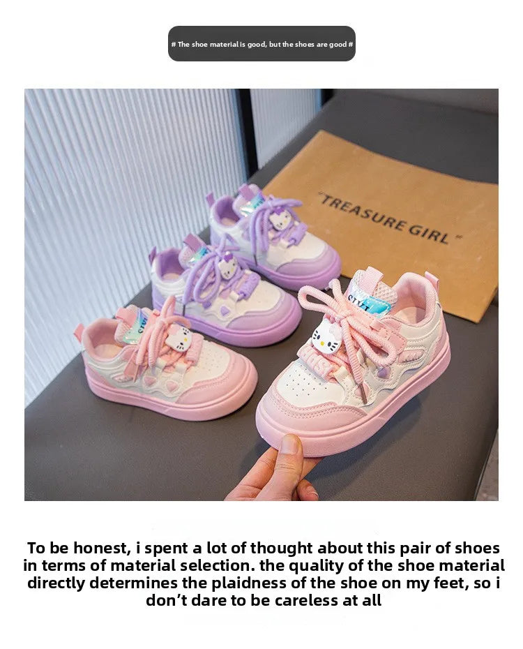 New 2025 Spring Autumn Girls Fashion Sneakers Princess Style Lightweight Casual Shoes for Little Girls
