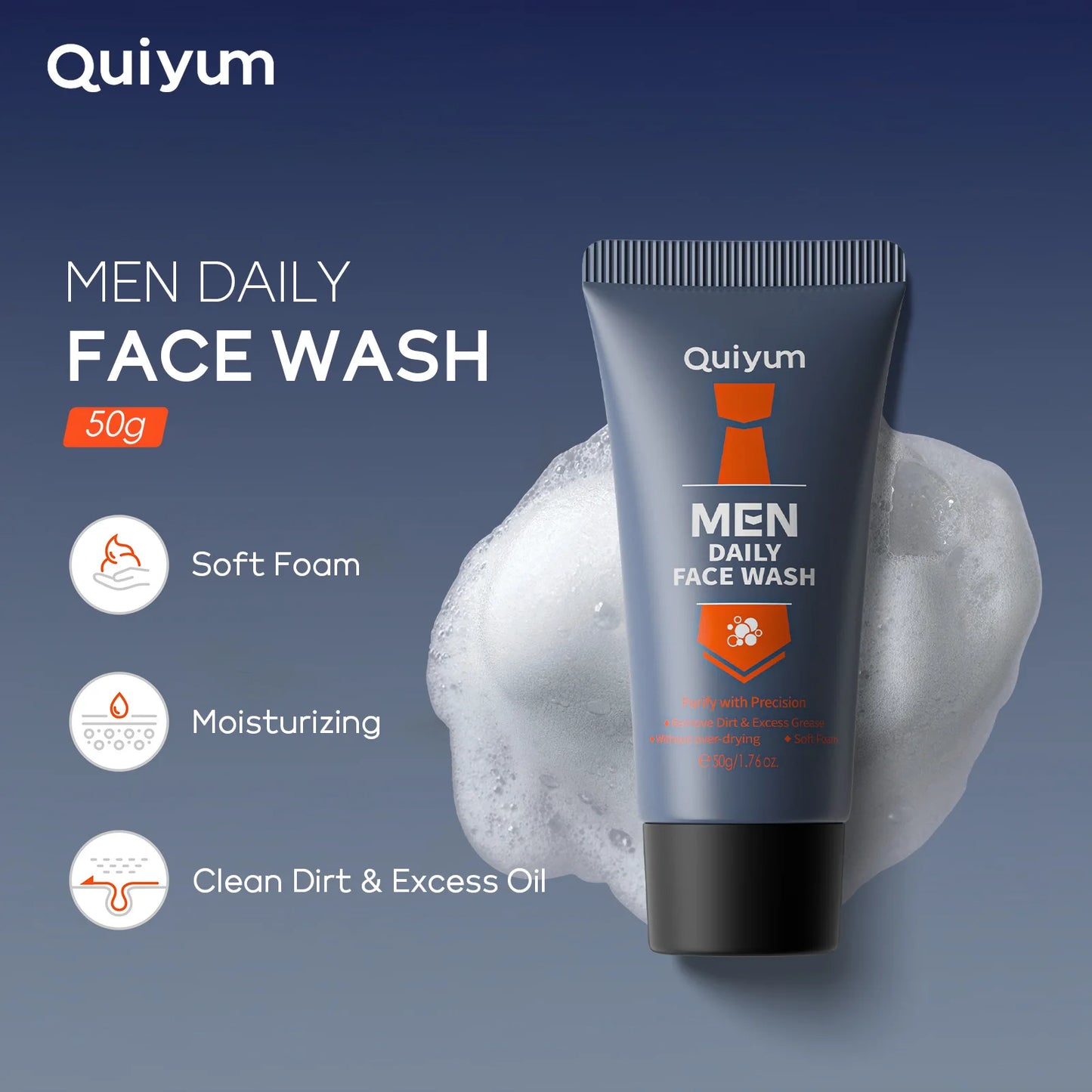 Men Facial Foaming Cleanser Deeply Cleansing Oil Control Moisturizing Blackhead Removal Skin Care Face Wash Foam Cleanser