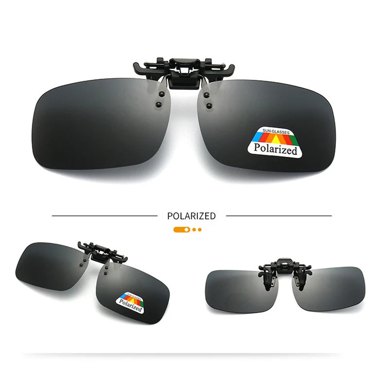 Polarized Clip Sunglasses 2Pcs Set Myopia Glasses Clip Driver Fishing Night Vision Myopia Clipon Sun Shading Eyeglasses