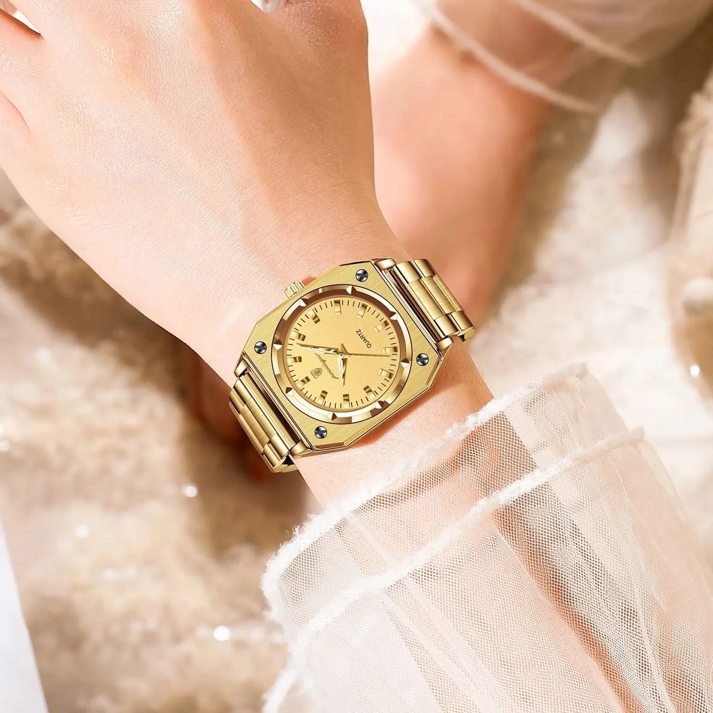 POEDAGAR Fashion Square Ladies Wristwatch Stainless Steel Waterproof Luminous Woman Watch Elegant Luxury Women's Quartz Watches