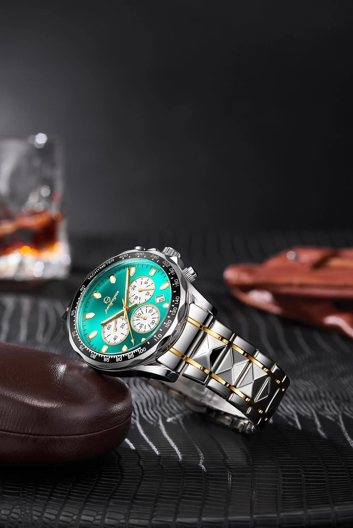 POEDAGAR Luxury Gold Watches Men Business Waterproof Luminous  Fashion Stainless Steel Date Week Band Male's Quartz Watch Reloj