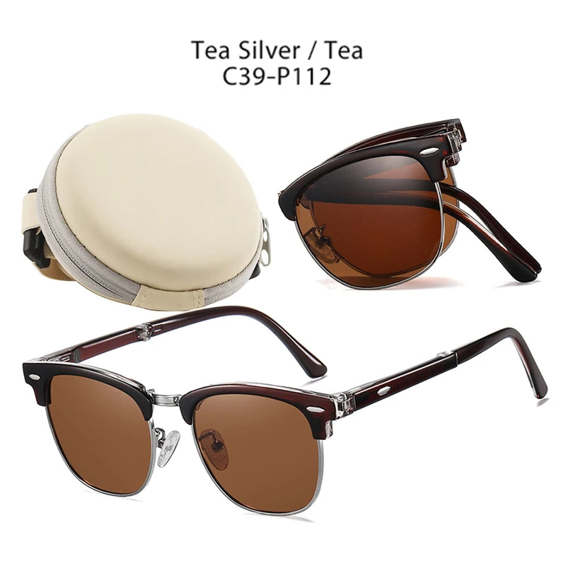 Folding HD Polarized Men Women Sunglasses Designer Club Brand Folded Driving Sun Glasses Blinded DroppShipping Master Shades