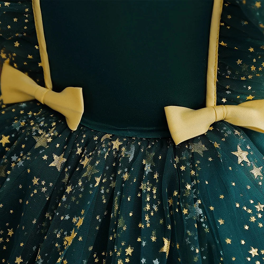 Mickey Minnie Mouse Princess Dress for Girls Sequined Star Ruffle Bow Tutu Baby Formal Gala Prom Gown Kids Evening Party Costume