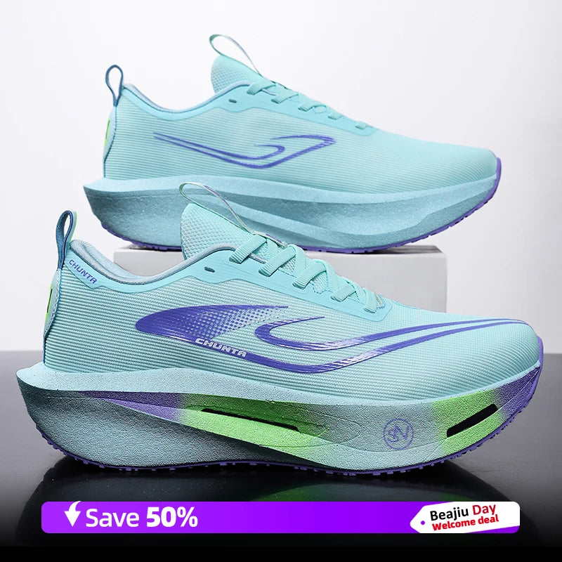 Running Shoes Men Carbon Plate Speciality Marathon Sports Breathable Lightweight Women's Comfortable Nonskid Leisure Sneakers