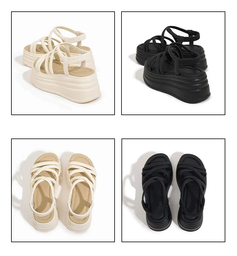 Women's Sandals Are Fashionable and Versatile. 2025 New Summer Style Outer Wear That Does Not Tire Your Feet. Platform Thick-Soled Women's Shoes. Non-Slip Roman Beach Shoes