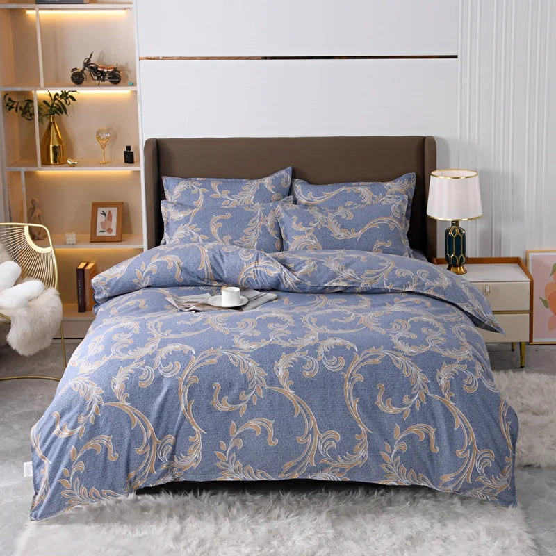 Single Pastoral Style Printed Comforter Cover 1 Pcs Skin Friendly Washed Cotton Quilt Cover Queen King Bedding for Four Seasons