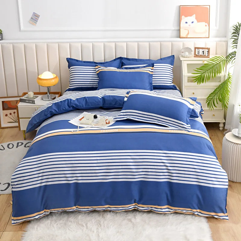 Single Pastoral Style Printed Comforter Cover 1 Pcs Skin Friendly Washed Cotton Quilt Cover Queen King Bedding for Four Seasons