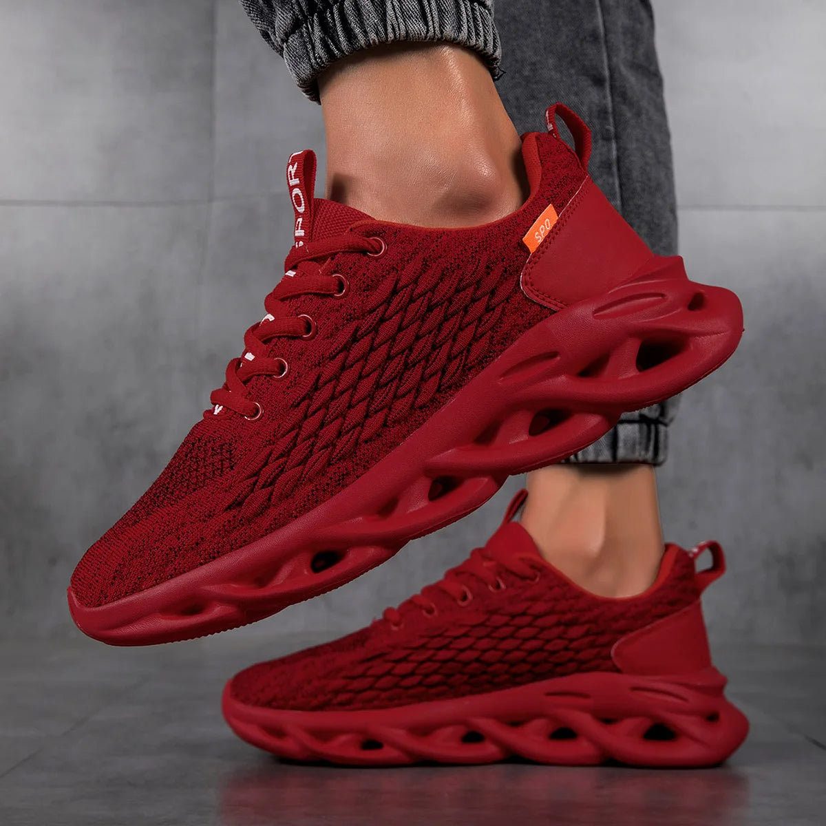 MAEDEF Summer Men's High Quality Sneaker Casual Sport Tennis Shoes Solid Color Breathable Lace-up Outdoor Running Training Shoes