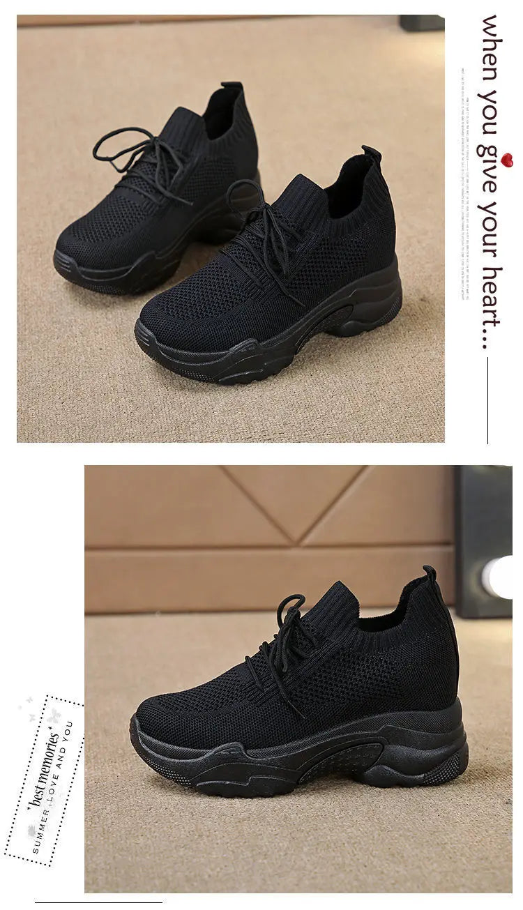 Hidden Heels Women Platform Sneakers Mesh Breathable Casual Shoes for Women Fashion Outdoor Women Running Shoes tenis de mujer