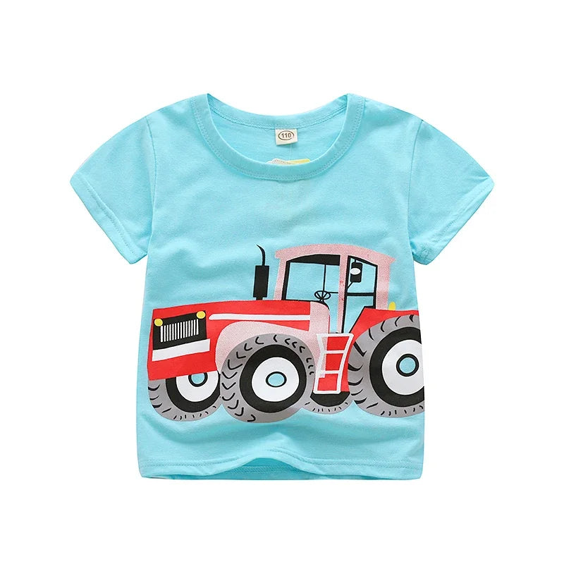 Children Shirts Cotton Kids Tops Cartoon T-shirt For Boys Girls Blouse School Child Outerwear 2024 Baby Tees 2-8years