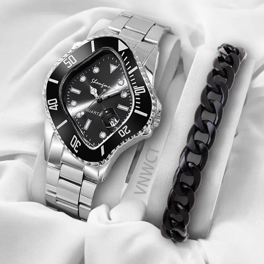 New Water Ghost Watch Men's Business Quartz Watch Bracelet Profile-shaped Alloy Business for Men