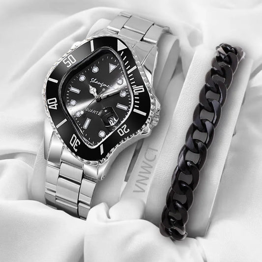 New Water Ghost Watch Men's Business Quartz Watch Bracelet Profile-shaped Alloy Business for Men