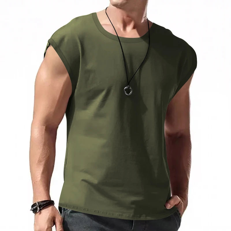 Men's Wear New Sleeveless T-shirt Men's Summer Leisure Sports Loose fitting Men's Short  vest sir