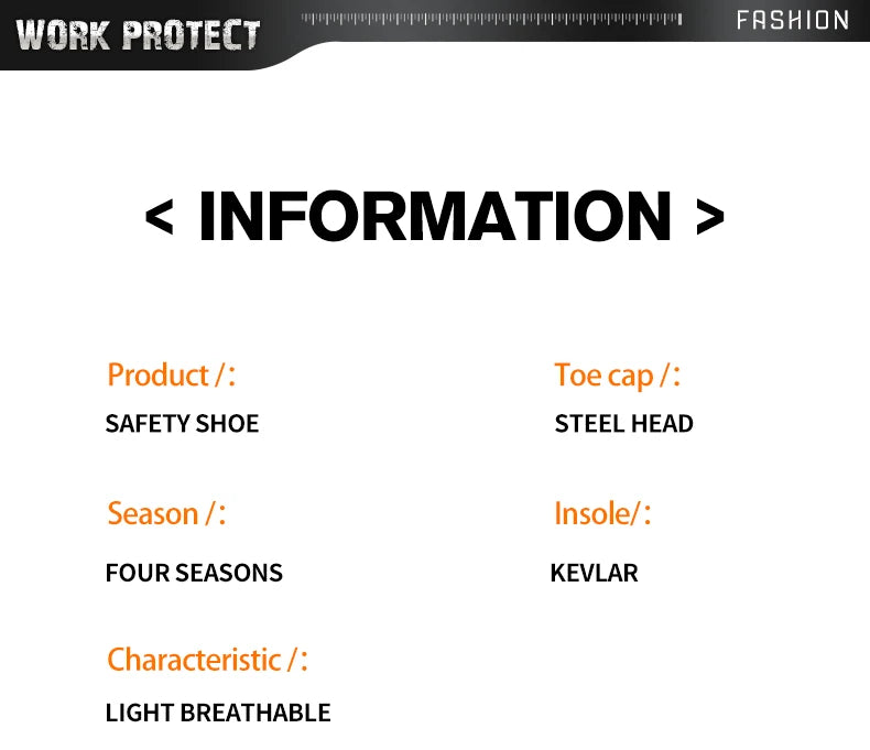 Work Sneakers for Men Safety Shoes Anti-smash Anti puncture Indestructible Shoes Breathable comfort Steel Toe Protection Shoes