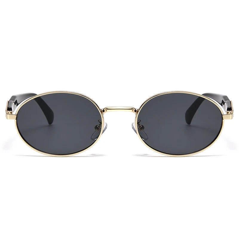 Car Sun Glasses 3pcs New  Metal Small Oval Sunglasses Women Trend High Quality Classic Men Luxury Brand Eyewear Unisex