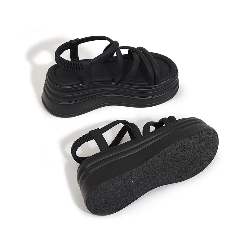 Women's Sandals Are Fashionable and Versatile. 2025 New Summer Style Outer Wear That Does Not Tire Your Feet. Platform Thick-Soled Women's Shoes. Non-Slip Roman Beach Shoes