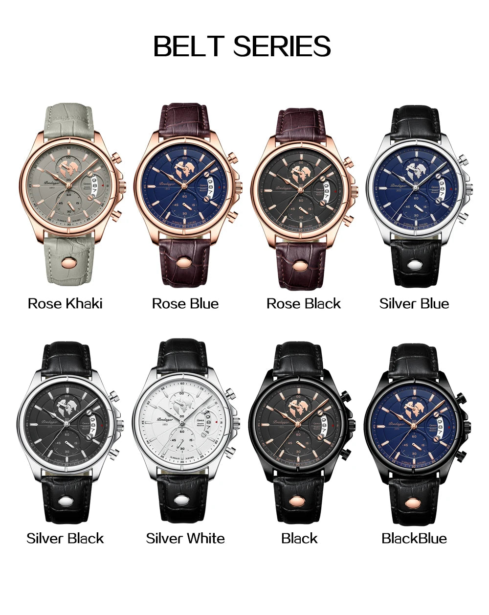 POEDAGAR Luxury Watches For Men Chronograph Date Waterproof Luminous Man Watch Leather Quartz Business Men's Watch with Box Gift
