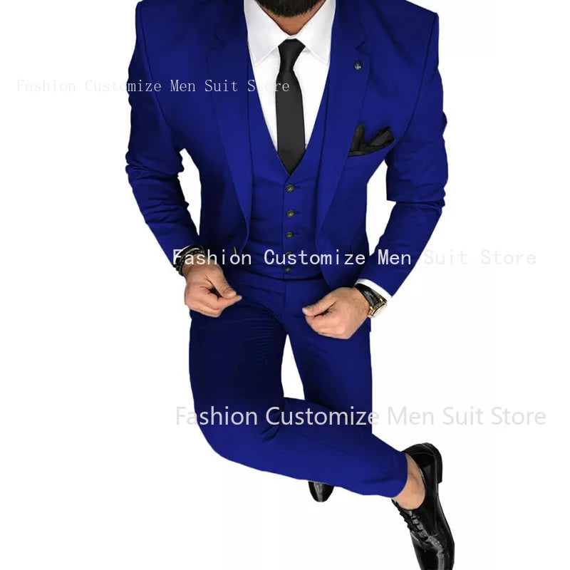 Latest Olive Green Men Suits for Groom 3 Piece Classic Wedding Tuxedo Notched Lapel Best Man Slim Fit Blazer trajes de hombre