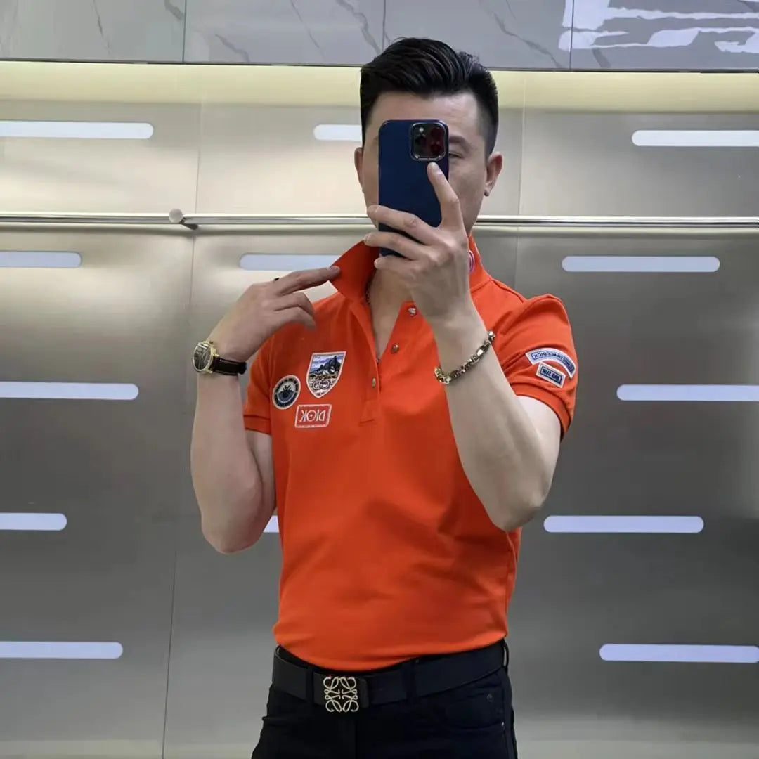 Men Short Sleeve Polo Shirt Stylish and Trendy Casual Wear Versatile for Business