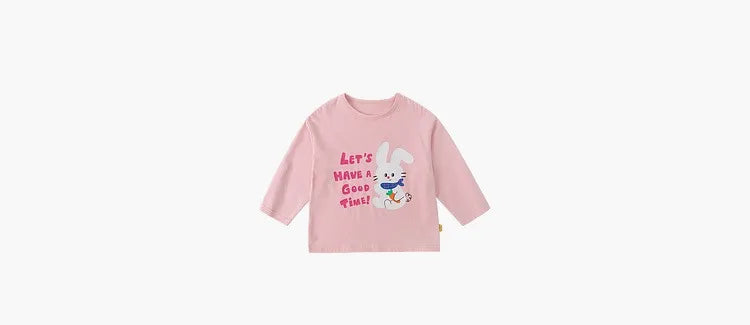 Kids Girls Printed T-shirt Autumn Cartoon Base Long Sleeve Baby Boys Top Versatile Pullover Bottom Children Girls Shirts