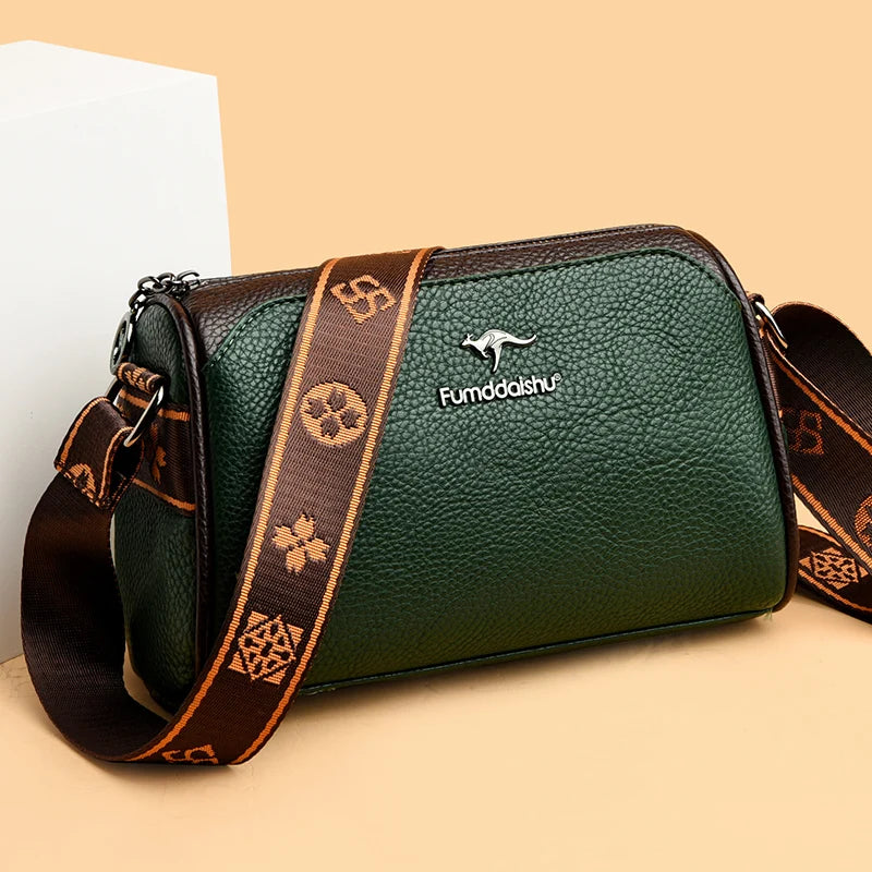 Women High Quality Soft Leather Shoulder Bags Luxury Designer Purses Crossbody Bag Ladies Vintage Messenger Commuting Sac A Main