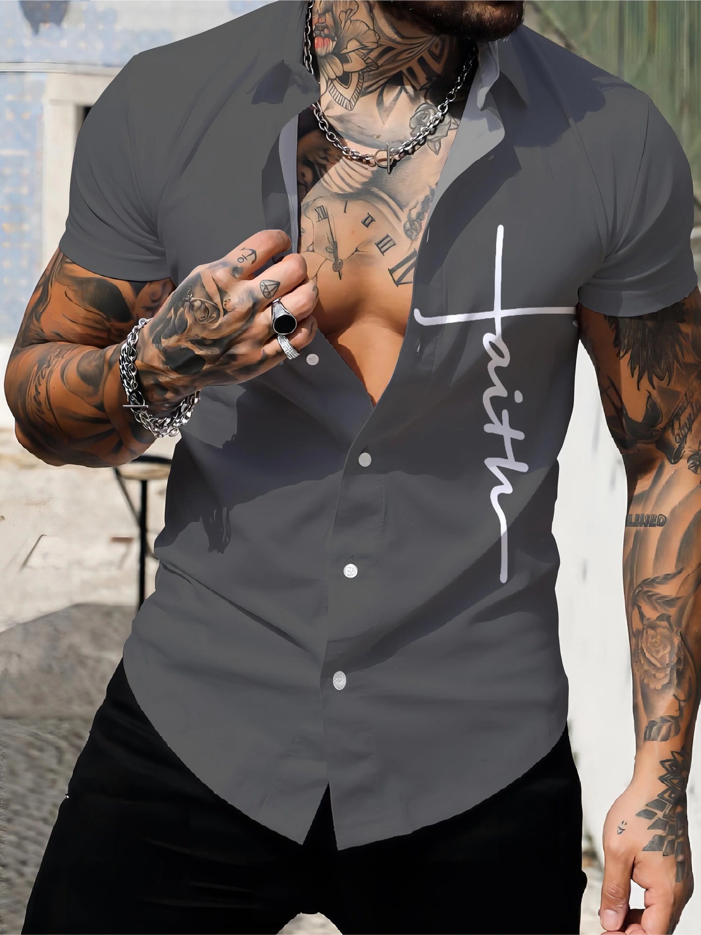 Men's Hawaiian 3D Print Short Sleeve Lapel Button Down Shirt Summer Casual Graphic Top Oversized Casual Loose Short Sleeve Shirt