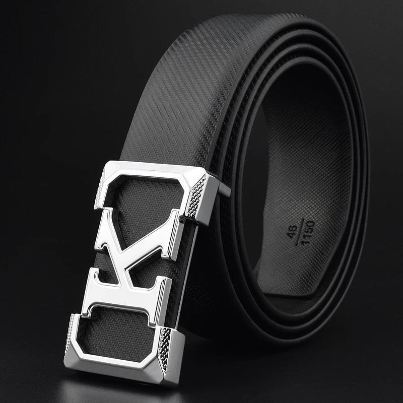 High Quality White Belt Boy Fashion Designer Casual Coskin Leather Metal Buckle Belt K Letter Men Belt