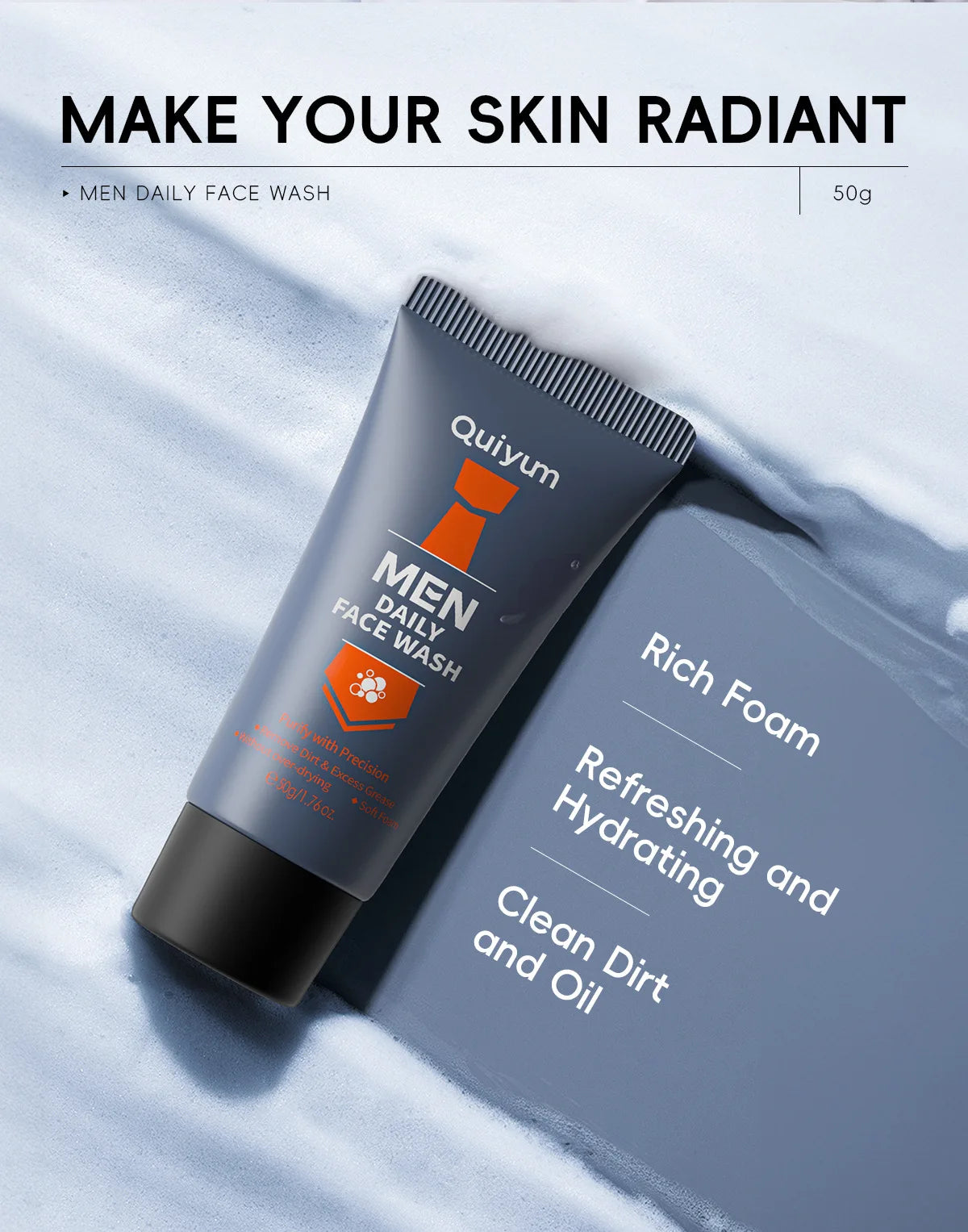 Men Facial Foaming Cleanser Deeply Cleansing Oil Control Moisturizing Blackhead Removal Skin Care Face Wash Foam Cleanser