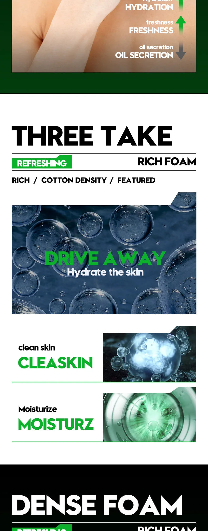 Cool Facial cleanser Refreshing Fragrance Deep Cleansing Moisturizing Moisturizing Pore Tightening Men's Facial Cleanser