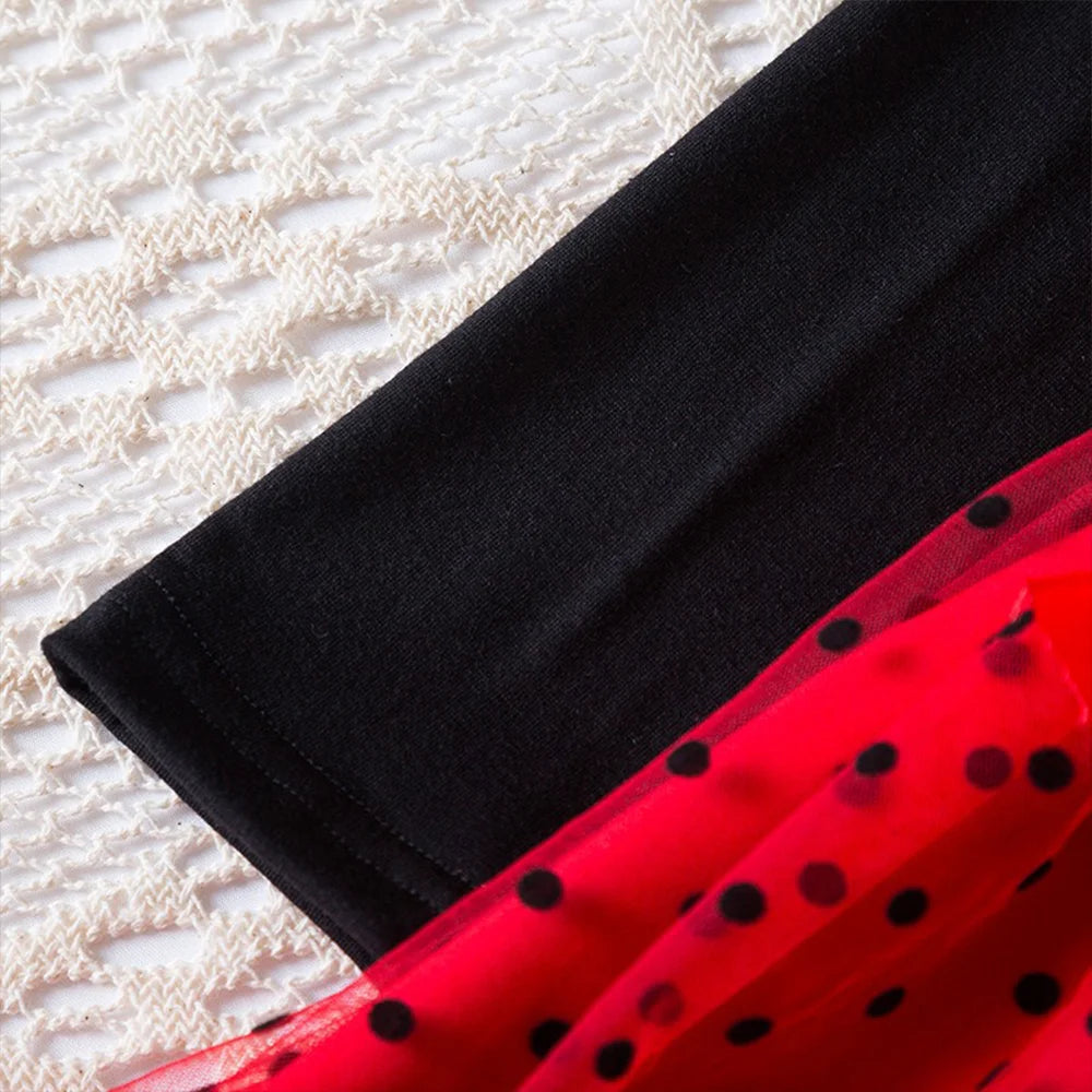 Mickey Minnie Fall Dresses for Girls Dresses Birthday Party Long Sleeve Princess Costume Teen Children's Party Clothes Autumn