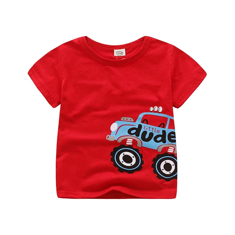Children Shirts Cotton Kids Tops Cartoon T-shirt For Boys Girls Blouse School Child Outerwear 2024 Baby Tees 2-8years