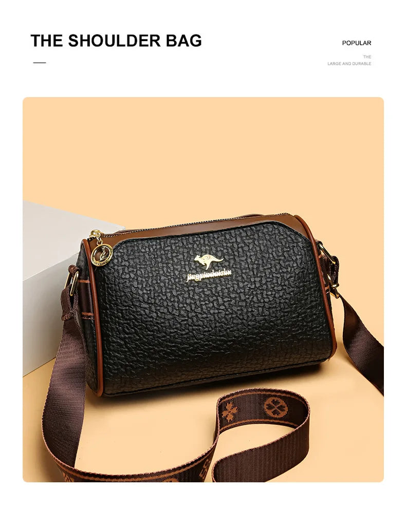 New Pillow Boston Bag Women's Soft Leather Luxury Ladies Handbag Large Capacity Fashion Versatile One Shoulder Crossbody Bag