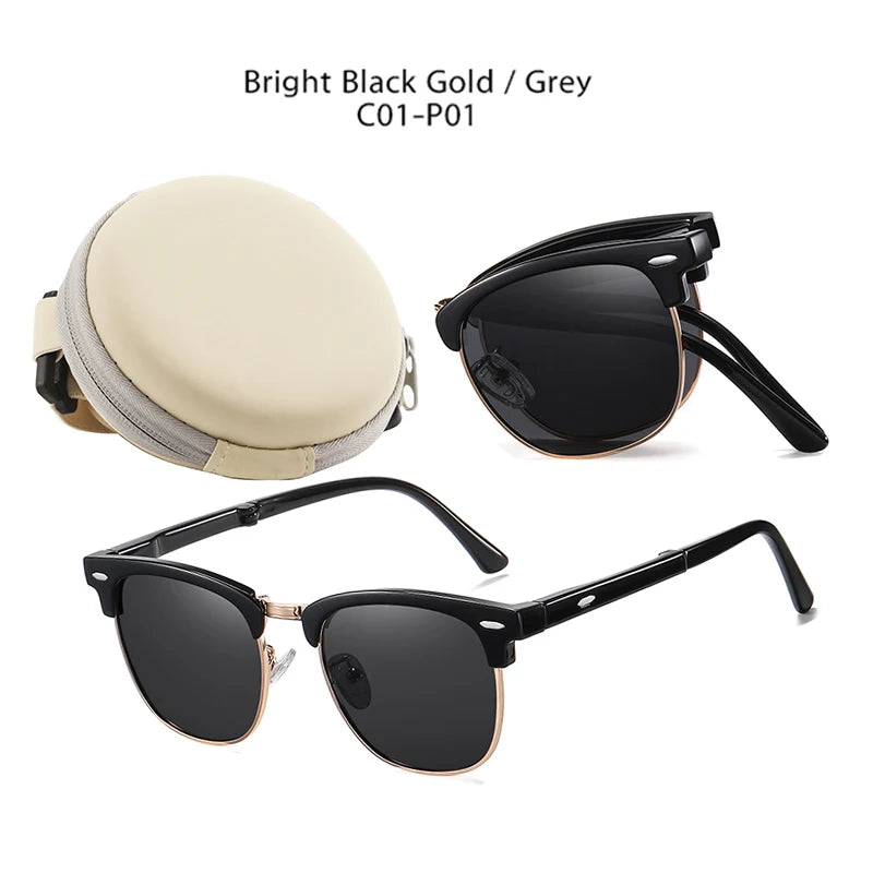 Folding HD Polarized Men Women Sunglasses Designer Club Brand Folded Driving Sun Glasses Blinded DroppShipping Master Shades