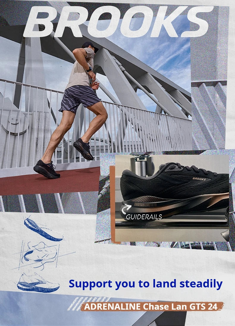 (Authentic) Brooks Adrenaline GTS 24 Stylish Commuter Running Shoes Mesh Breathable Outdoor Casual Sports Shoes