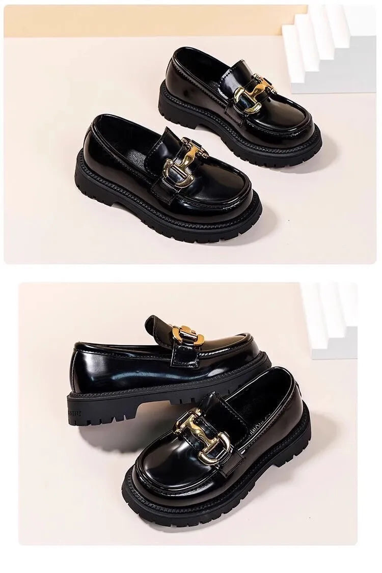 Girls' leather shoes princess shoes spring and autumn loafers non-slip soft-soled fashionable shoes
