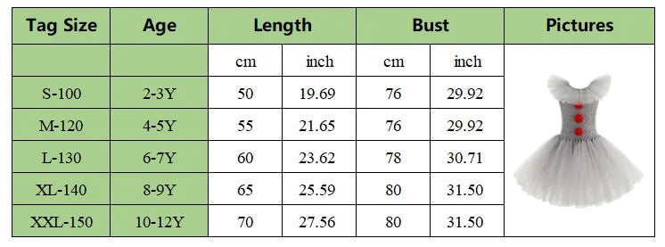 2025 Halloween Cosplay Costume For Kids Gray Joker Girls Tutu Dress Scary Clown Costume Carnival Party Dress Up