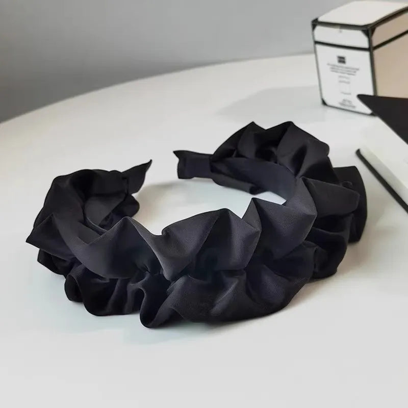 New Black Fold Simple Hairband For Women Girls Elegant Heighten Headband Hair Band Sweet Hair Hoop Fashion Hair Accessories