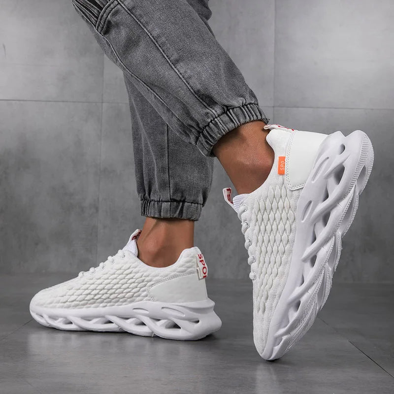 MAEDEF Summer Men's High Quality Sneaker Casual Sport Tennis Shoes Solid Color Breathable Lace-up Outdoor Running Training Shoes