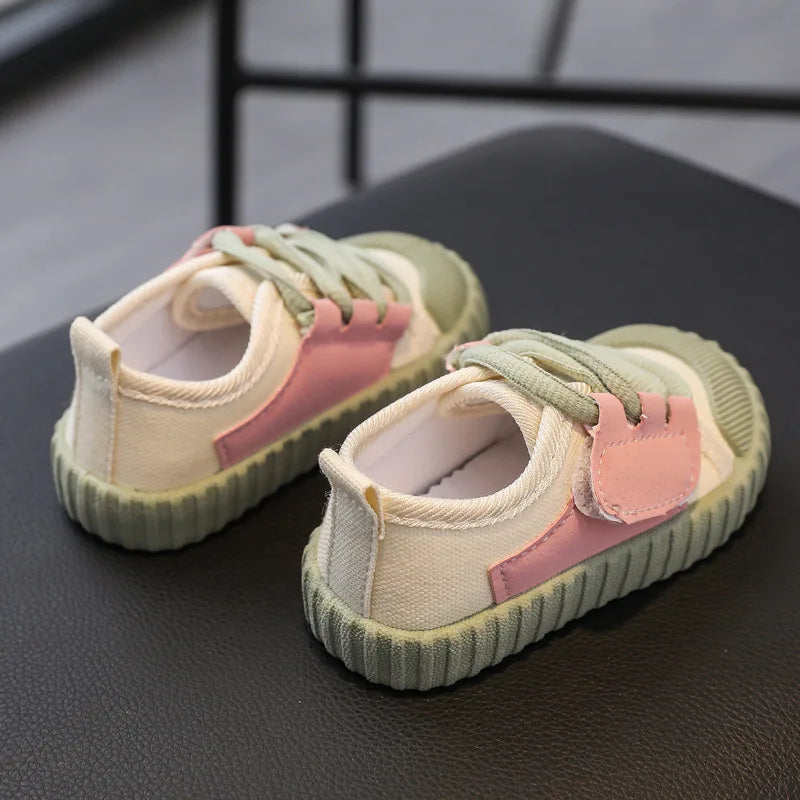 Kids Shoes Girls Boys Sneakers Canvas Toddler Breathable Shoes Spring Running Sport Baby Soft Unisex Casule Sneaker for 1-8Y