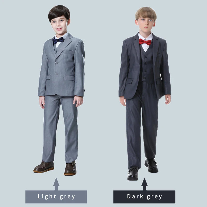 Spring Autumn Formal Boy Suit for Weddings Children Party Host Costume Wholesale Clothing 3Pcs/Set Blazer Vest Pants