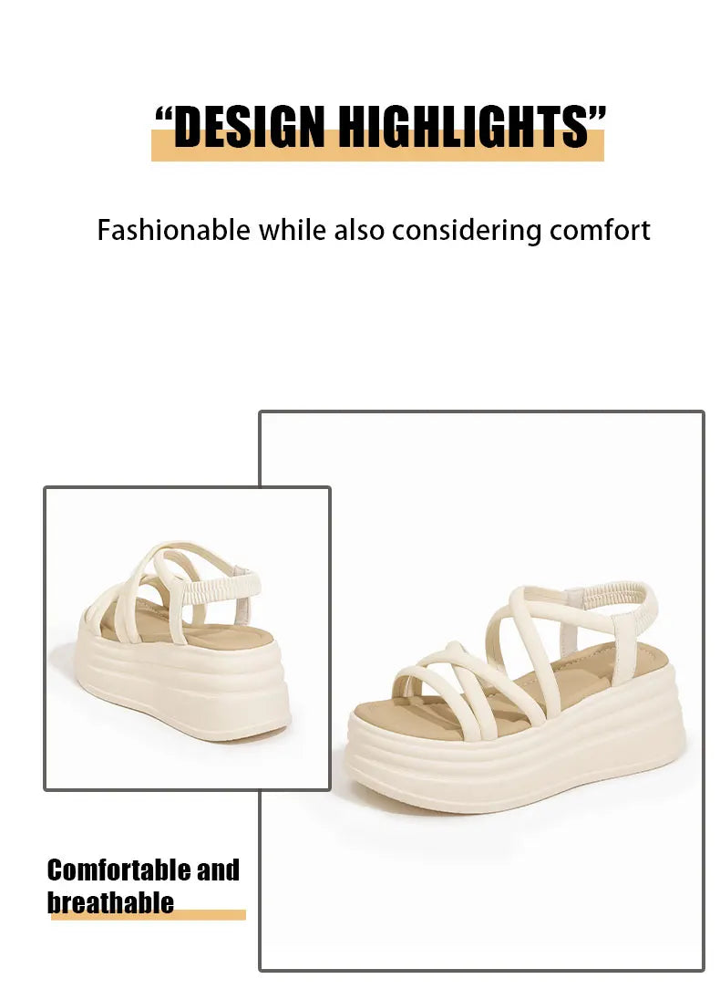Women's Sandals Are Fashionable and Versatile. 2025 New Summer Style Outer Wear That Does Not Tire Your Feet. Platform Thick-Soled Women's Shoes. Non-Slip Roman Beach Shoes